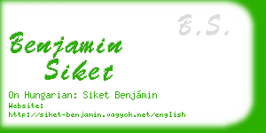 benjamin siket business card