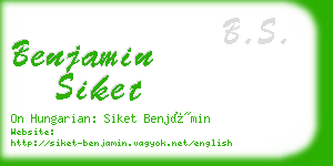benjamin siket business card